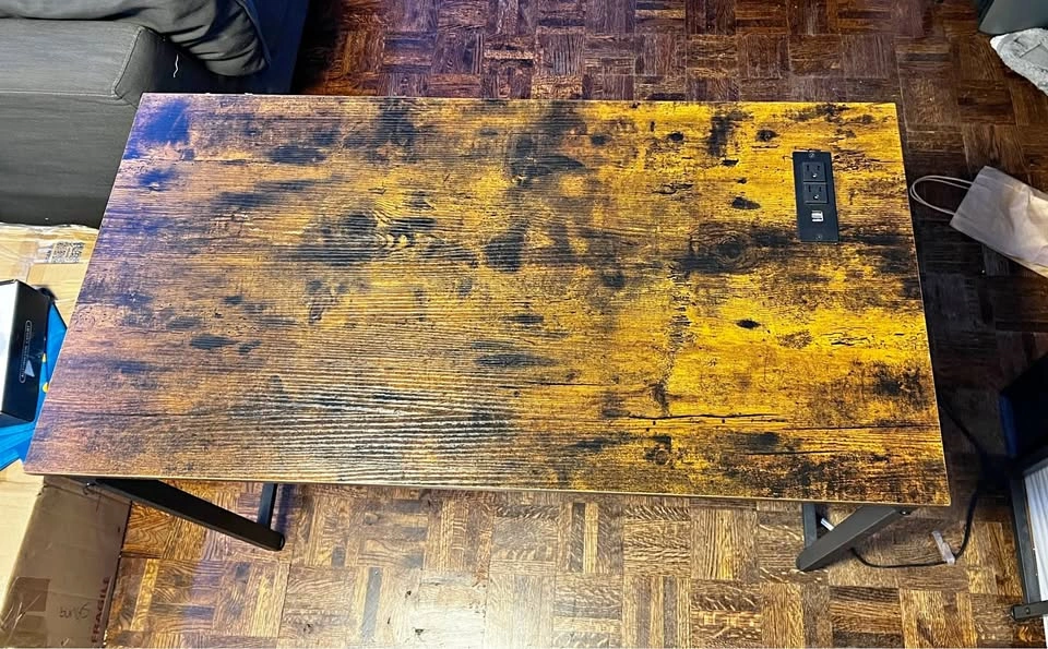 Computer Desk with Built-in Power Outlet