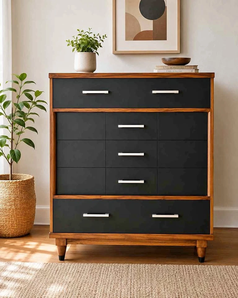 MCM Modern Tallboy Dresser 4 drawers