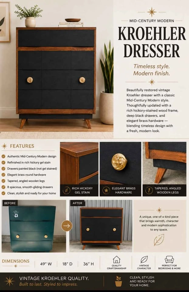 MCM Kroehler dresser 4 drawers - photo 2