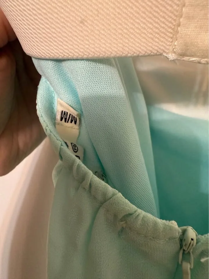 Mint Green Strapless Lace and Chiffon Dress - photo 3