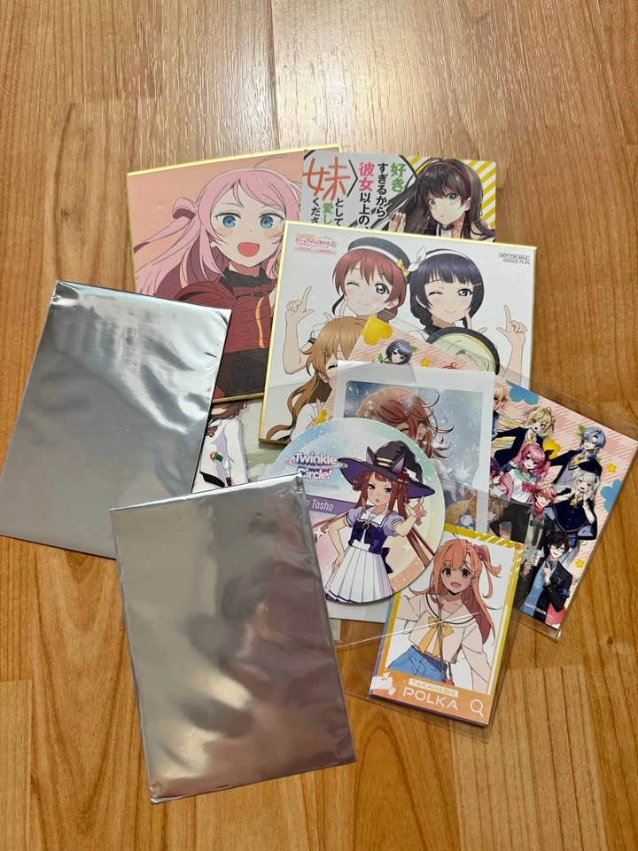 Anime Merchandise Bundle - Shikishi Boards, Cards, and Coaster