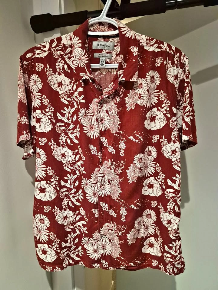 Red and White Hawaiian Shirt