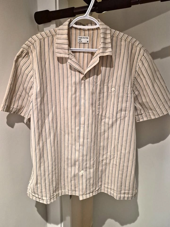 Striped Camp Collar Shirt