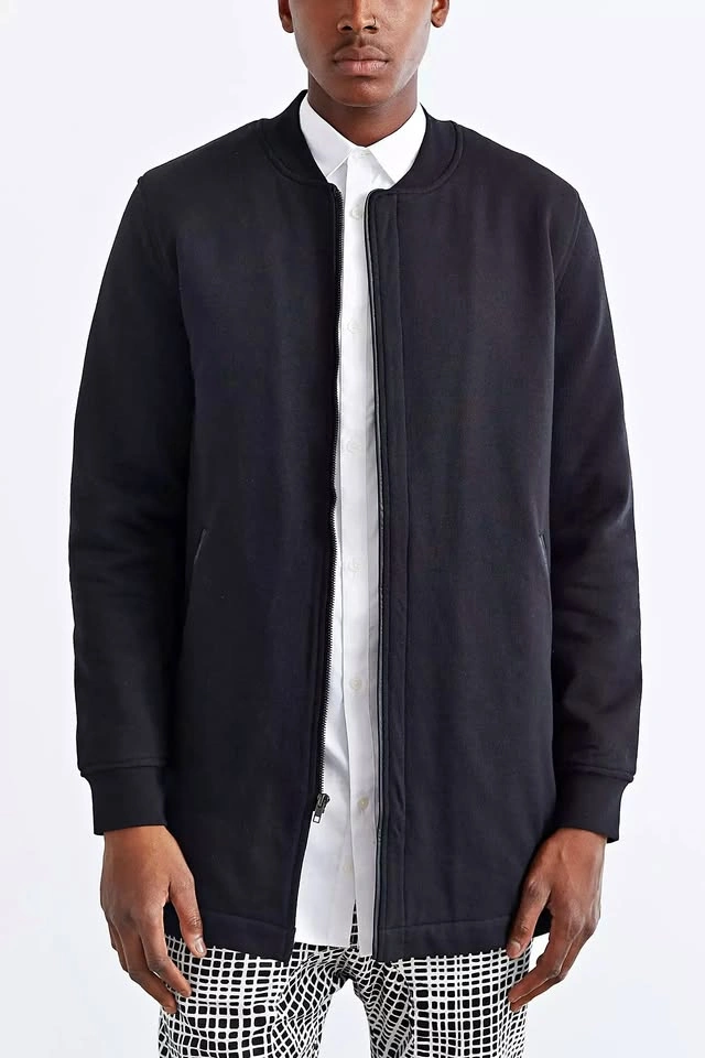 Long Black Bomber Jacket