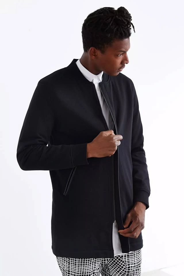 Long Black Bomber Jacket - photo 3