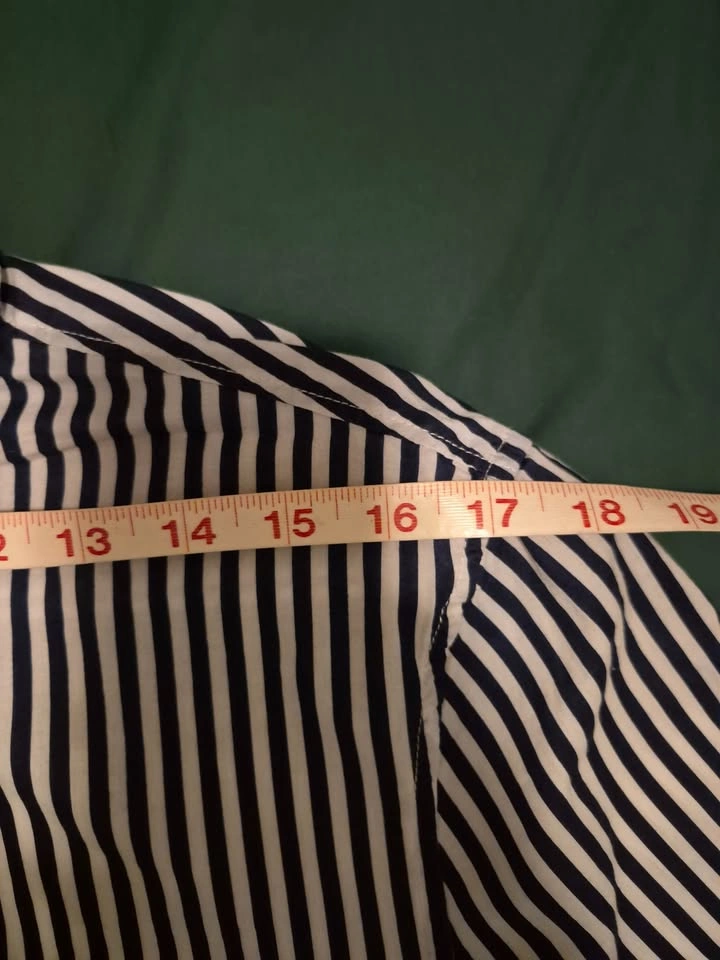 Blue and White Striped Shortsleeve Shirt - photo 2