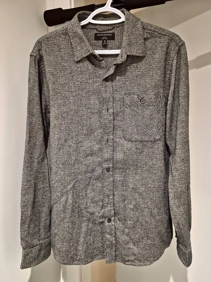 Salt and Pepper Grey Button Down Shirt
