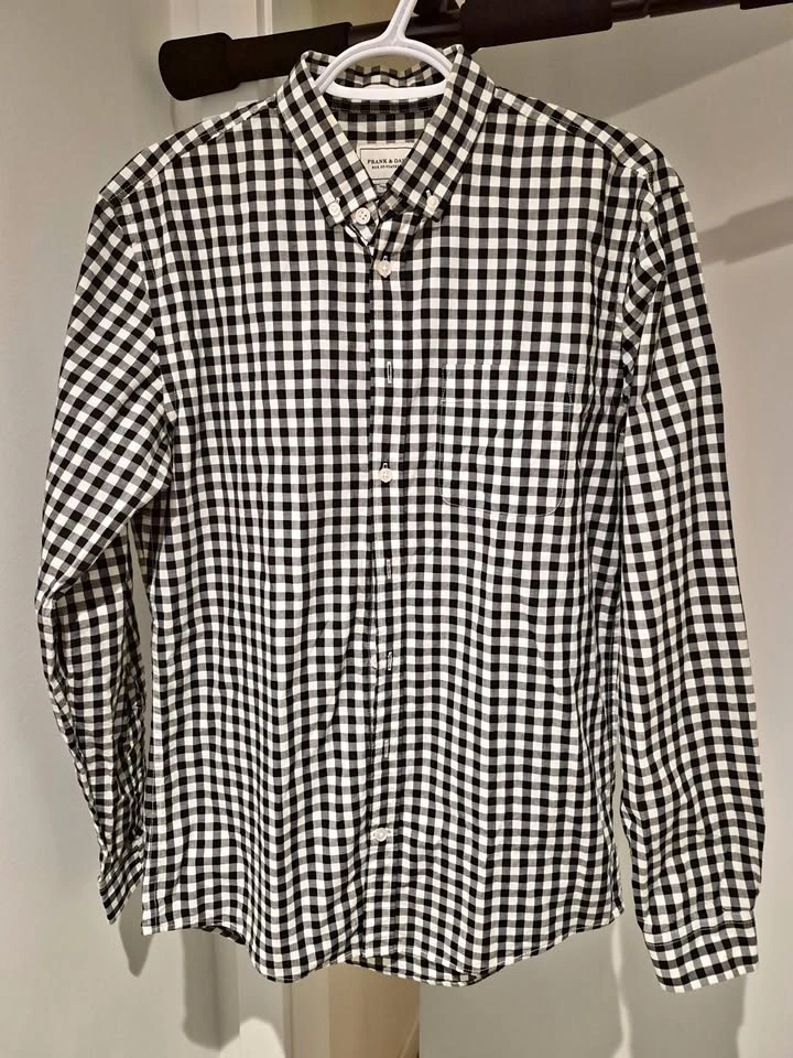 Black and White Checkered Oxford Button Down Shirt