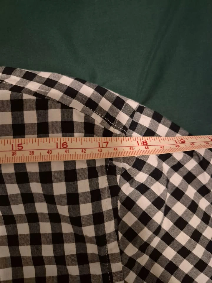 Black and White Checkered Oxford Button Down Shirt - photo 2