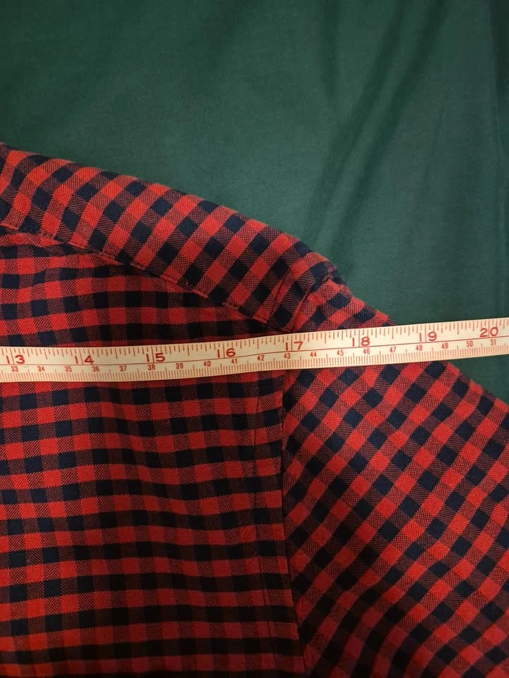 Red and Navy Checkered Oxford Button Down Shirt - photo 2