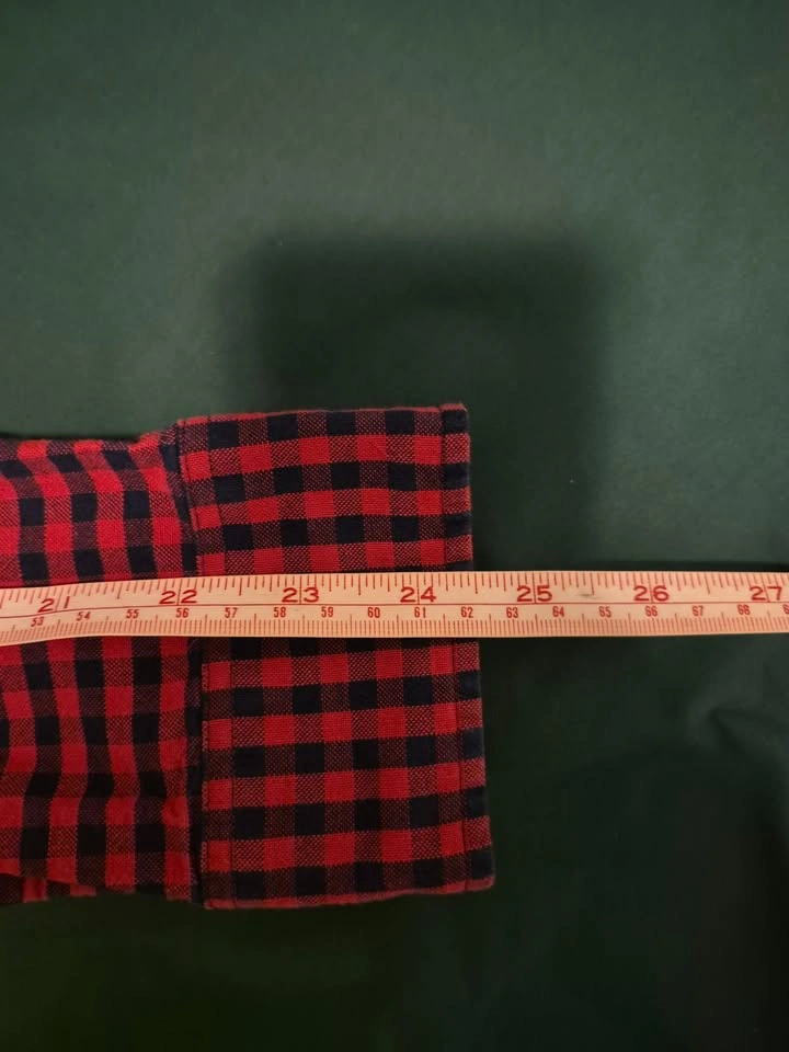 Red and Navy Checkered Oxford Button Down Shirt - photo 3