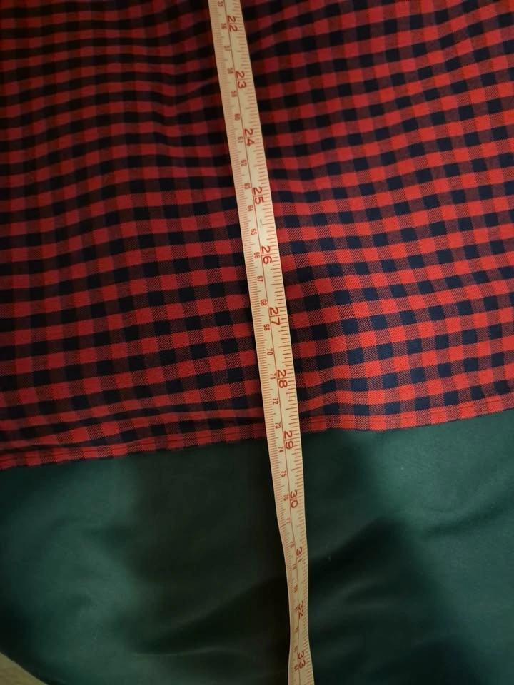 Red and Navy Checkered Oxford Button Down Shirt - photo 4
