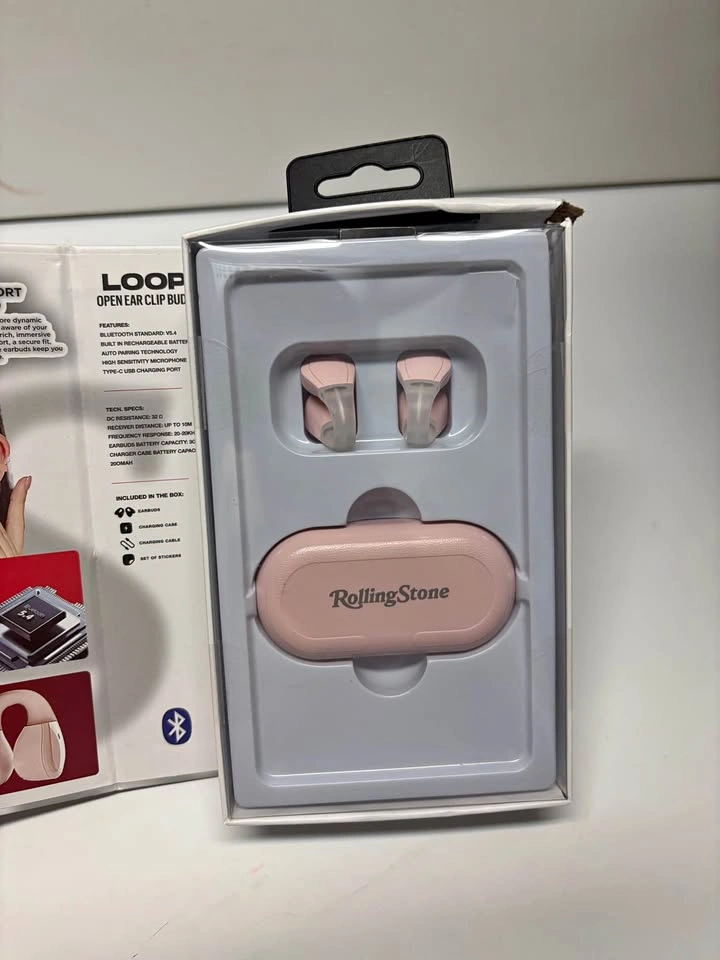 BNIB Rolling Stone LOOP True Wireless Open-Ear Earbuds – Pink