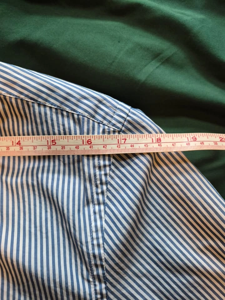White and Blue Striped Dress Shirt - photo 2
