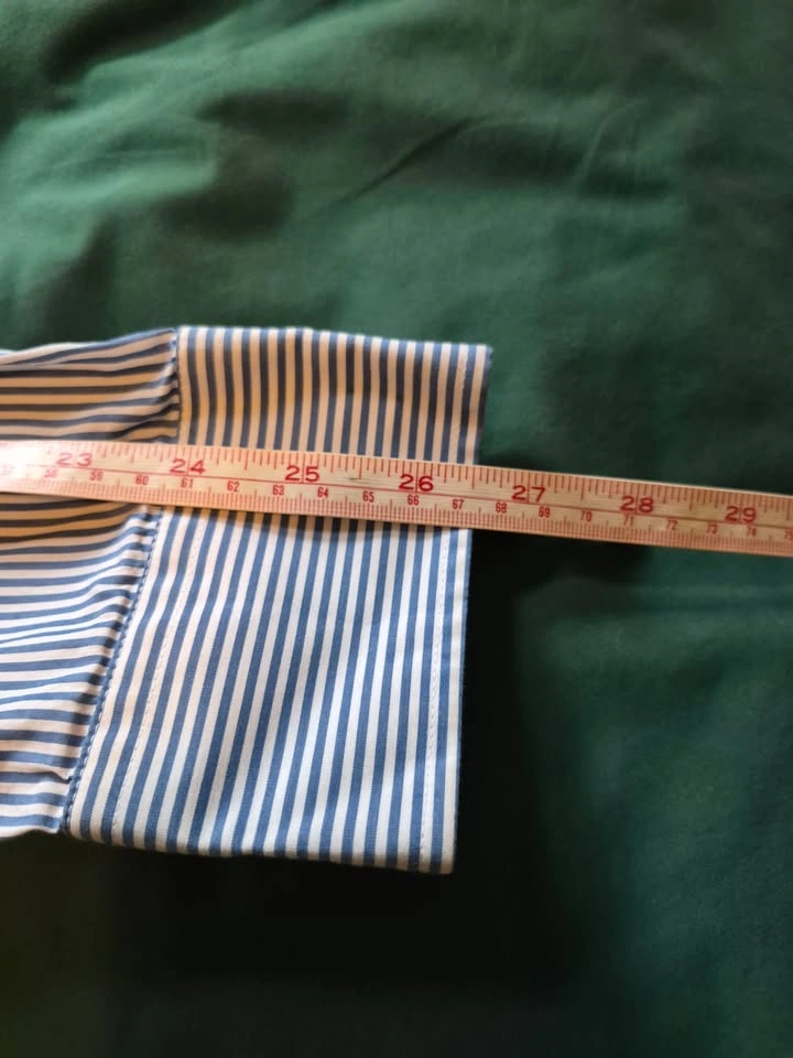 White and Blue Striped Dress Shirt - photo 3