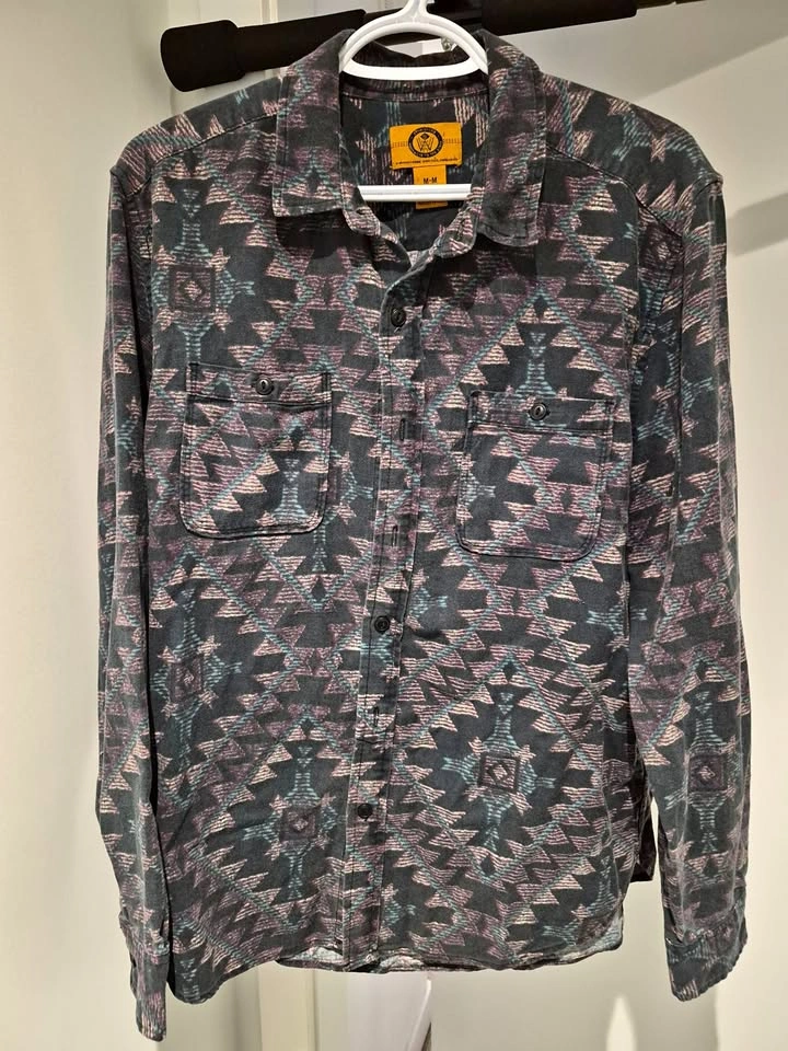 Geometric Navajo-inspired Patterned Button Down
