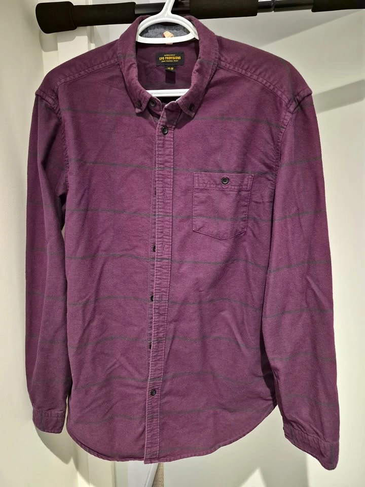 Purple Striped Button Down Shirt
