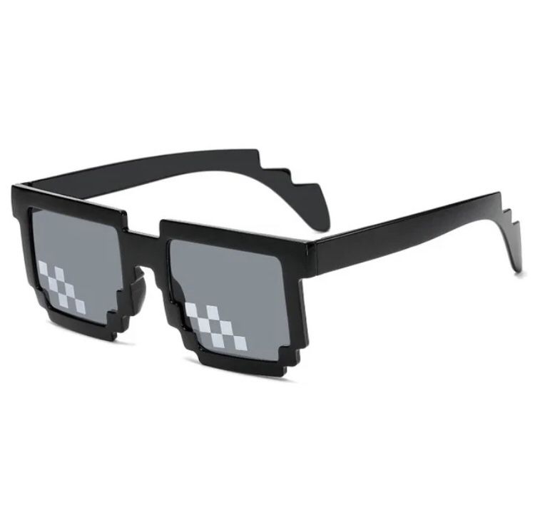 Black Pixel Square Sunglasses