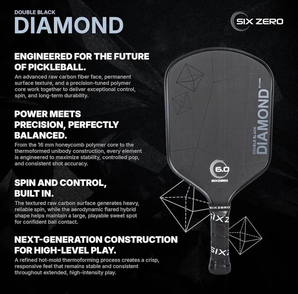Six Zero Double Black Diamond Pickleball Paddle - photo 3