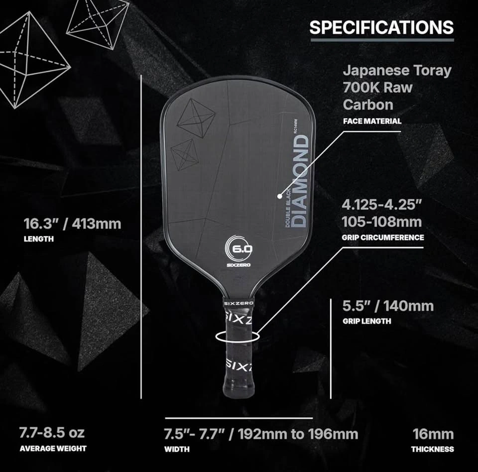Six Zero Double Black Diamond Pickleball Paddle - photo 4