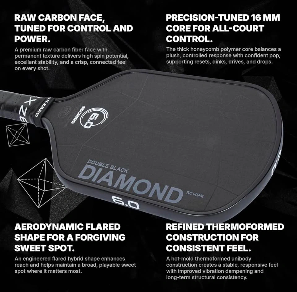 Six Zero Double Black Diamond Pickleball Paddle - photo 5