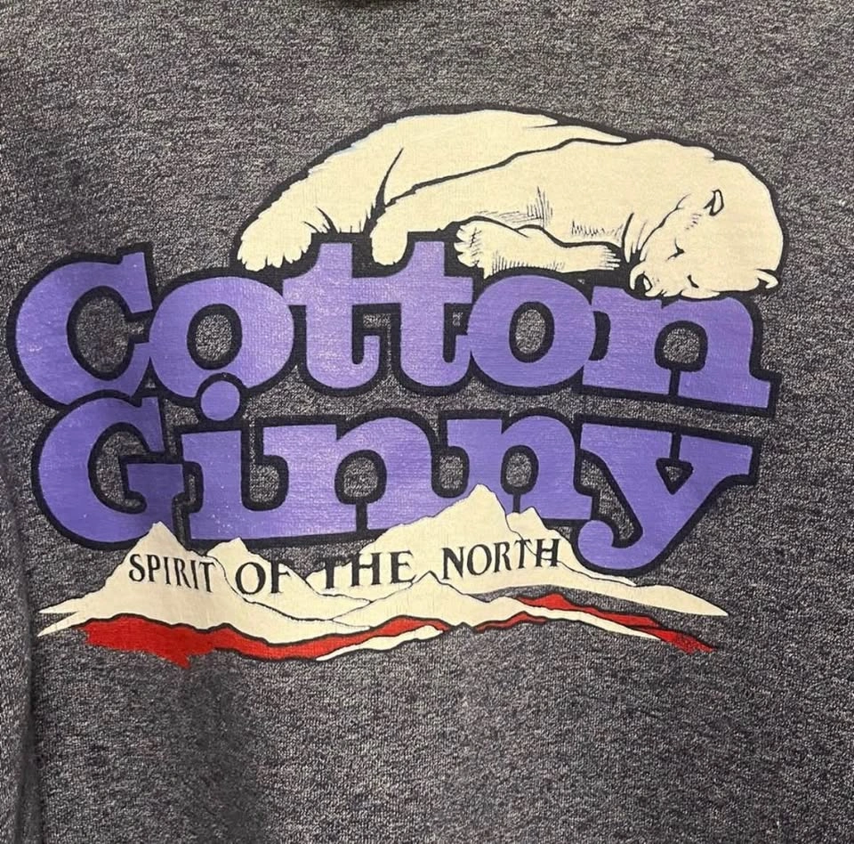 Vintage Polar Bear Graphic Cotton Ginny Spellout Mock Neck Sweat - photo 2