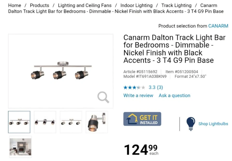 Canarm Dalton 3-Light Track Light Bar - photo 4
