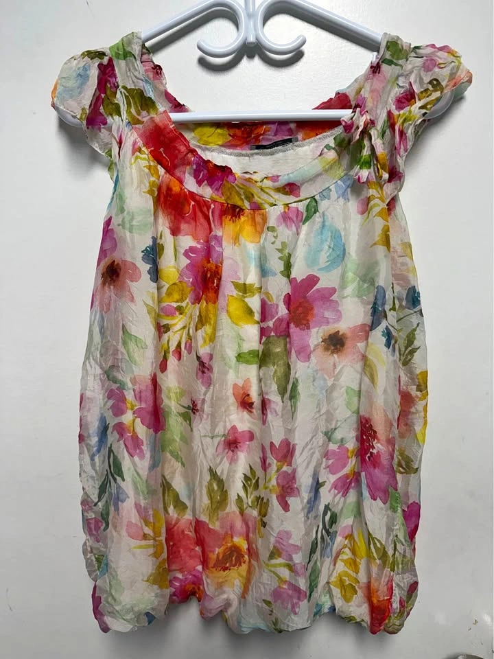 Floral Print Scoop Neck Blouse
