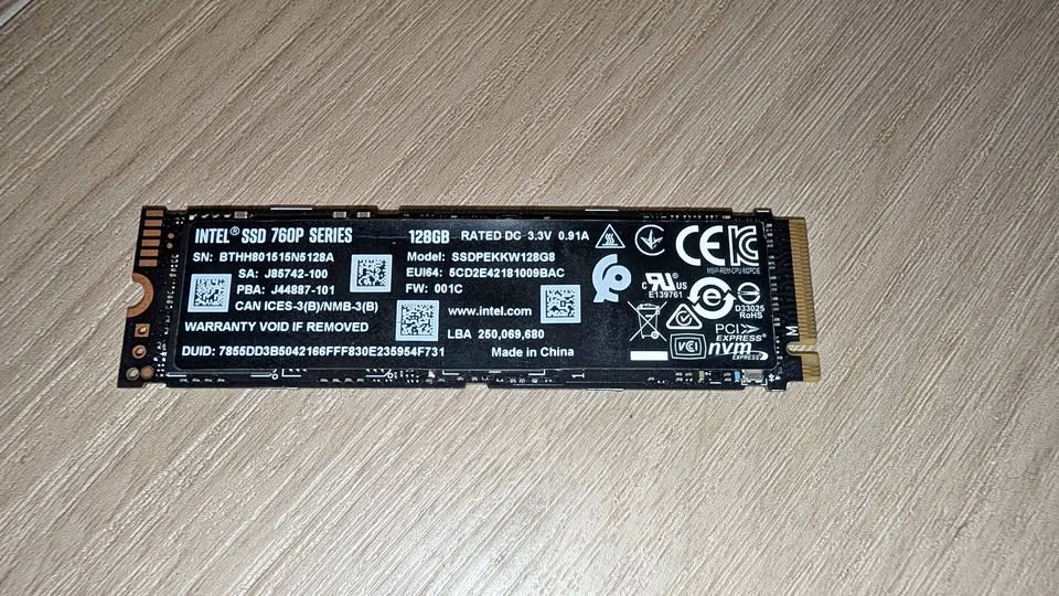 Intel 760p 128GB M.2 NVMe SSD