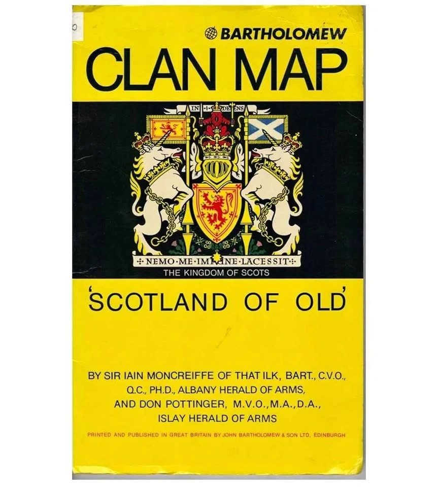 Vintage Bartholomews Clan Map - Scotland Of Old