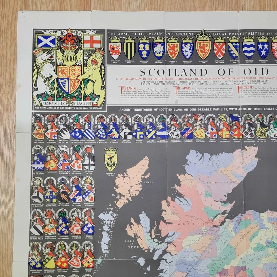 Vintage Bartholomews Clan Map - Scotland Of Old - photo 3
