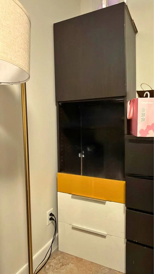 Modern Tall Storage Cabinet with adjustable shelves & drawers