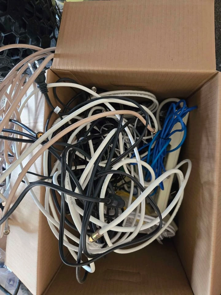 Box of Assorted Cables and Power Strips - photo 2