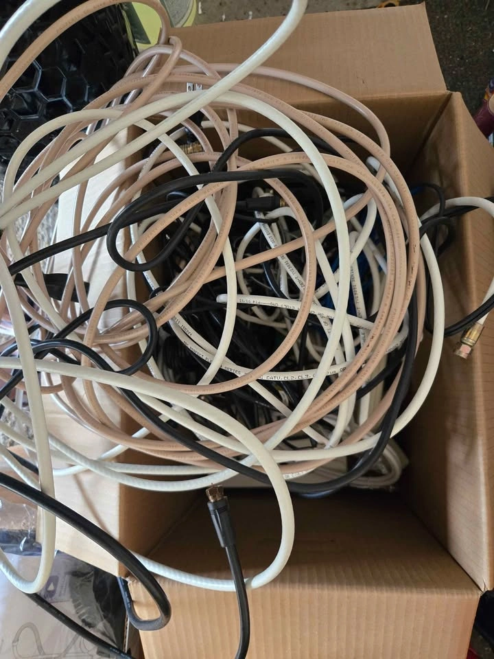 Box of Assorted Cables and Power Strips - photo 3