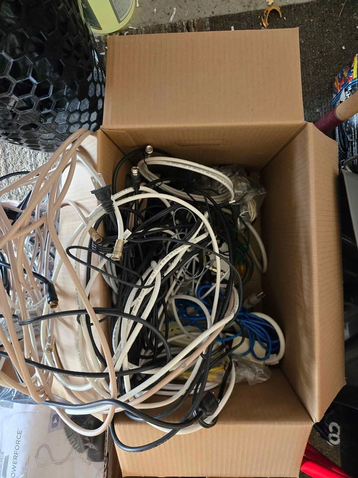 Box of Assorted Cables and Power Strips - photo 4