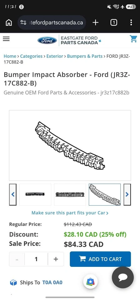 Ford Mustang Front Bumper Energy Absorber JR3Z17C882B - photo 4