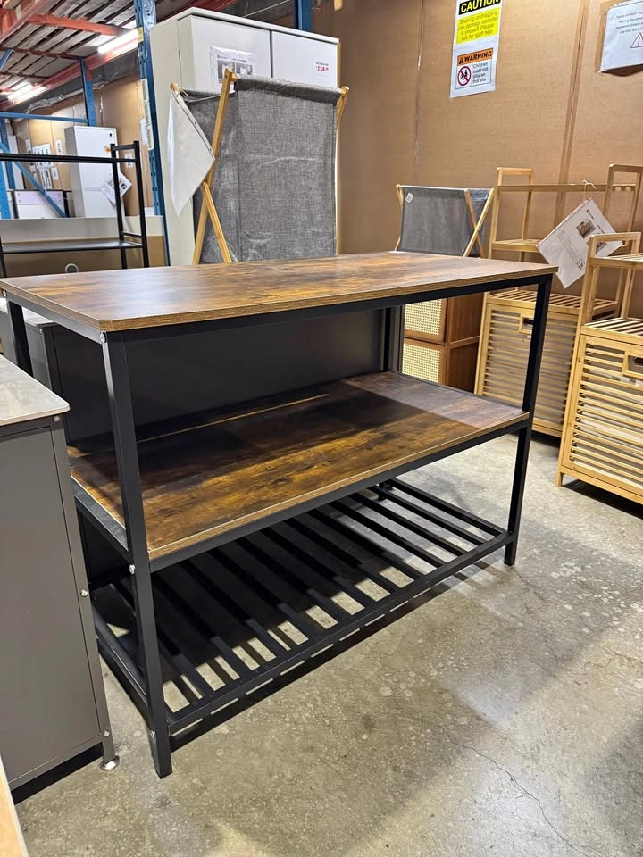 Rustic Kitchen Island Cart – Storage & Prep Station