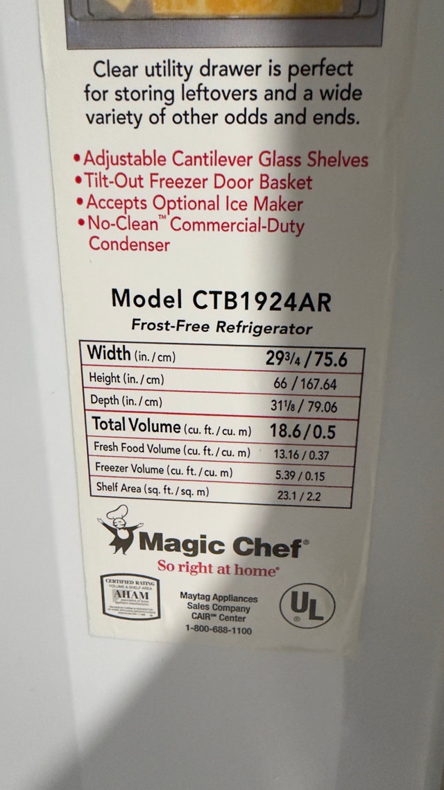Magic chef fridge, 18.6 cu ft - photo 5