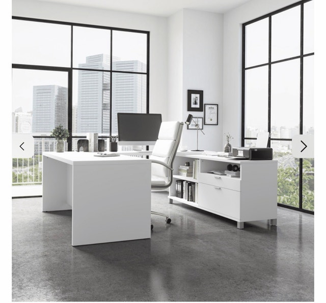 Bestar U Desk White