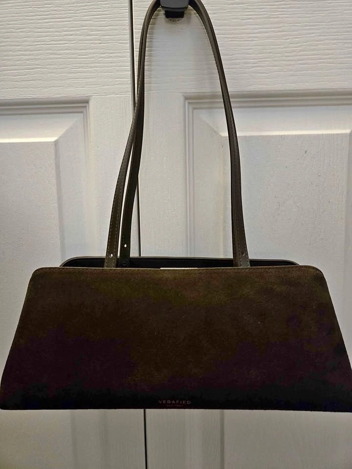 BNWT Verafied Espresso Suede Eclair Bag