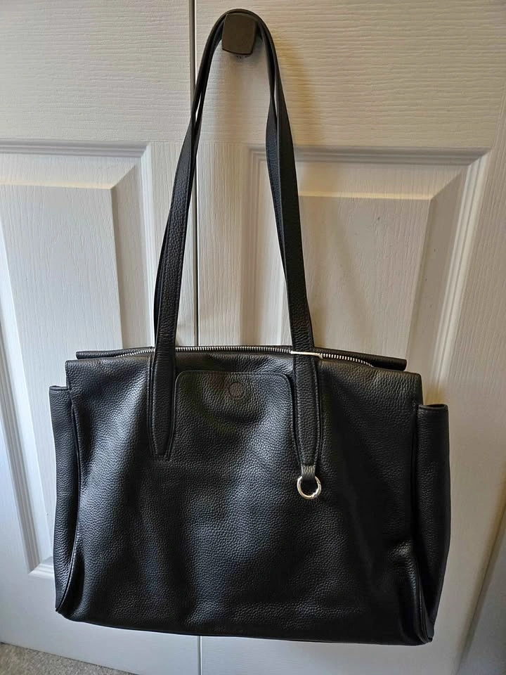 Songmont inspired leather tote bag in black