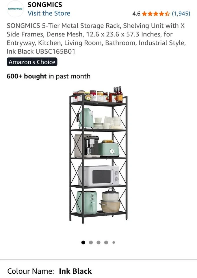 5-Tier Metal Storage Rack - photo 4