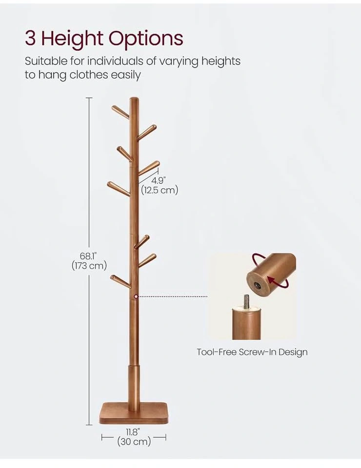 Solid Wood Coat Rack - photo 2