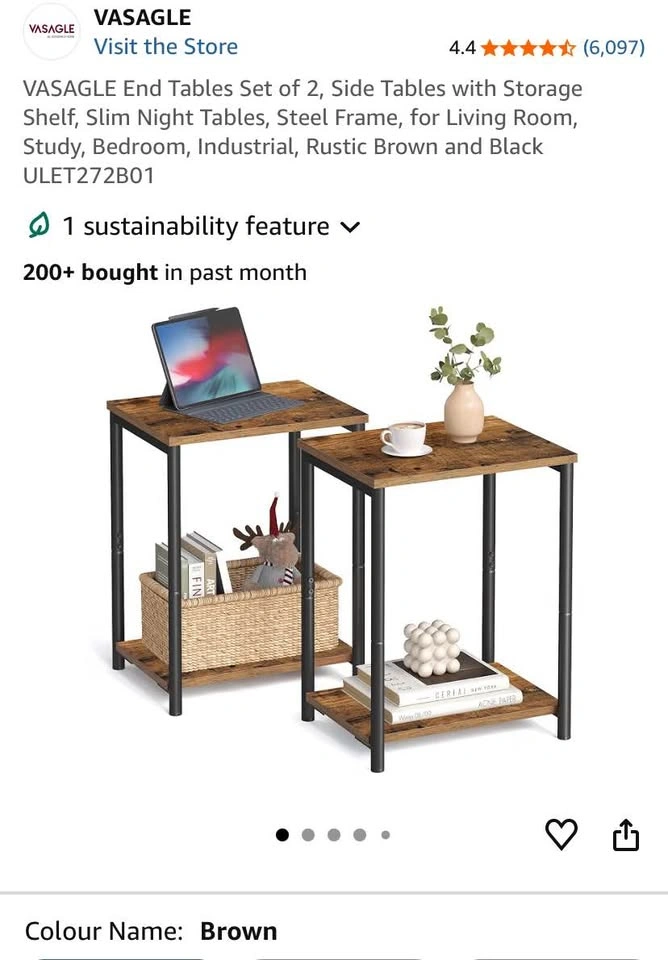 VASAGLE End Tables Set of 2 - photo 3