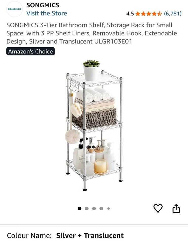 3-Tier Bathroom Shelf Storage Rack | Storage Cart - photo 2