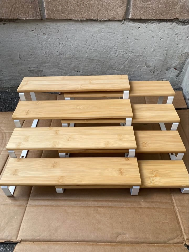 Set of 2 Display Risers | 4-Tier Spice Rack | Cabinet Organizer - photo 2
