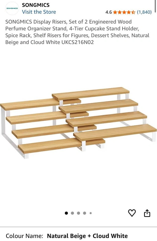 Set of 2 Display Risers | 4-Tier Spice Rack | Cabinet Organizer - photo 3