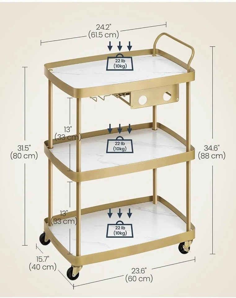 HOME Bar Cart | Serving Cart | Cart on Wheels - photo 3