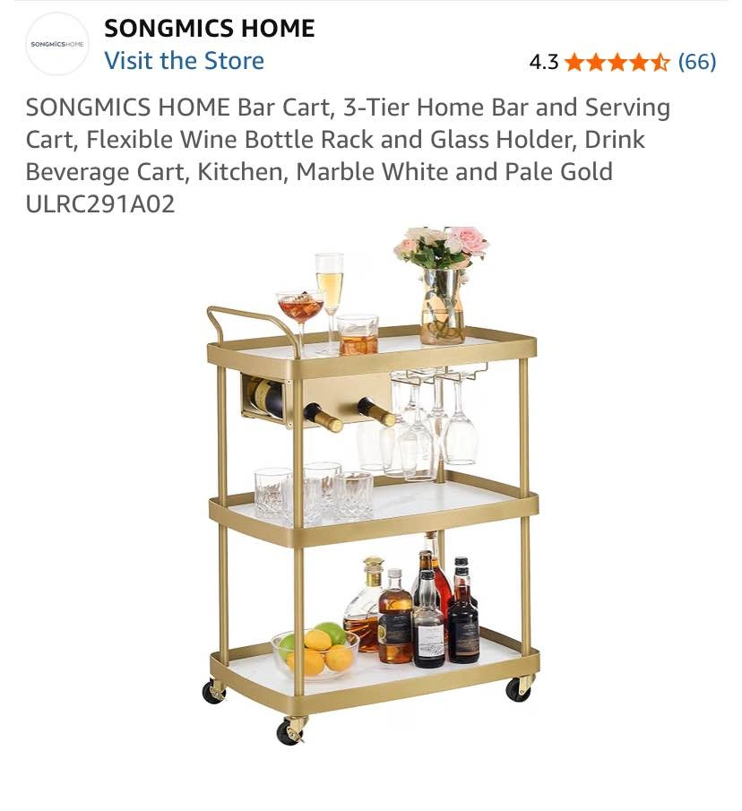 HOME Bar Cart | Serving Cart | Cart on Wheels - photo 4