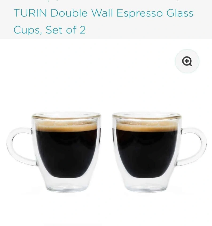 Grosche Turin Double Wall Espresso Glass Cups Set of 2 - photo 3